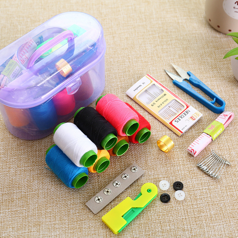 Household Plastic Sewing Box Fabric Sewing Needle Set Sewing Kit Portable Finishing Treasure Chest Gift Wholesale