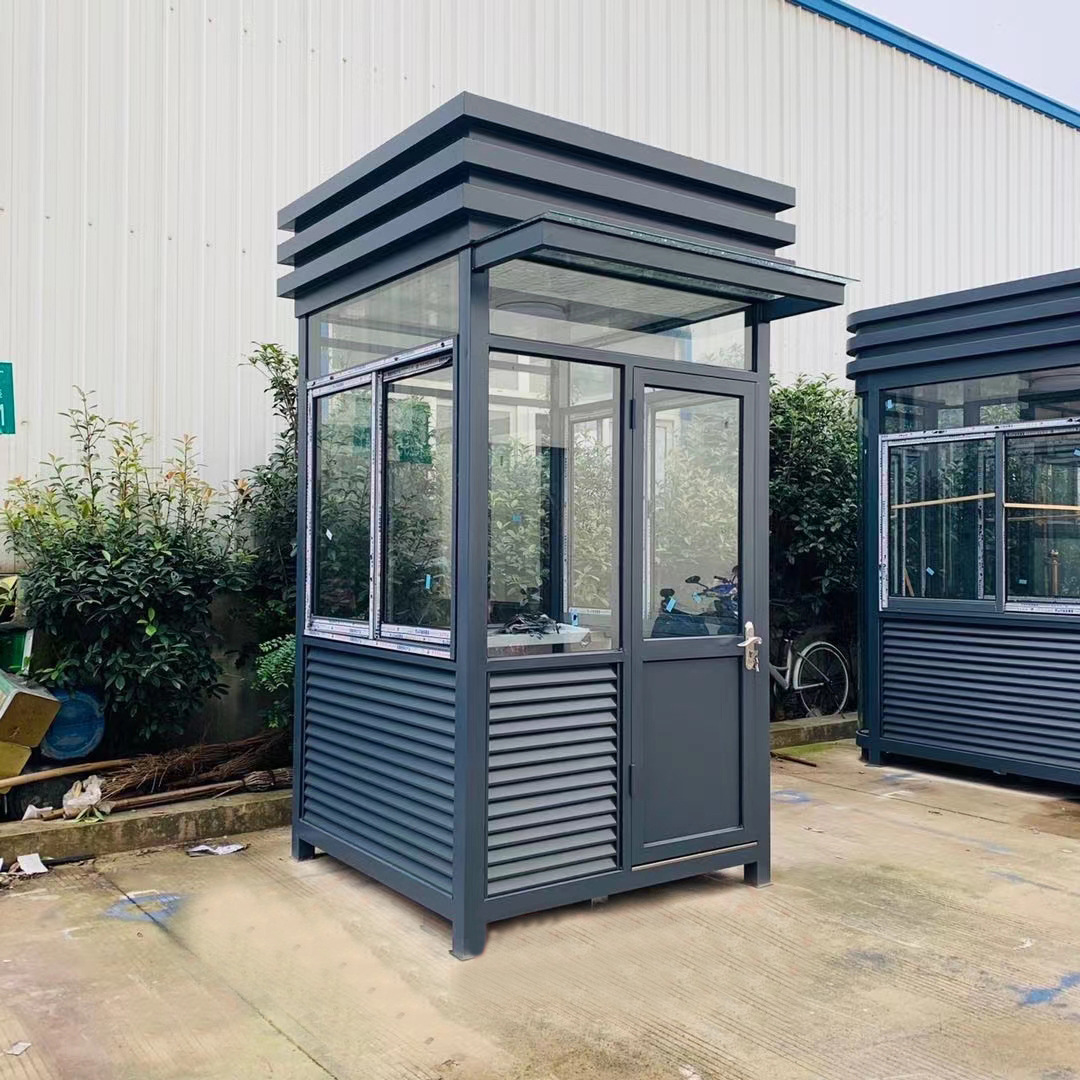 现货方形钢结构岗亭 圆弧钢结构门卫岗亭 门卫值班治安防疫岗亭