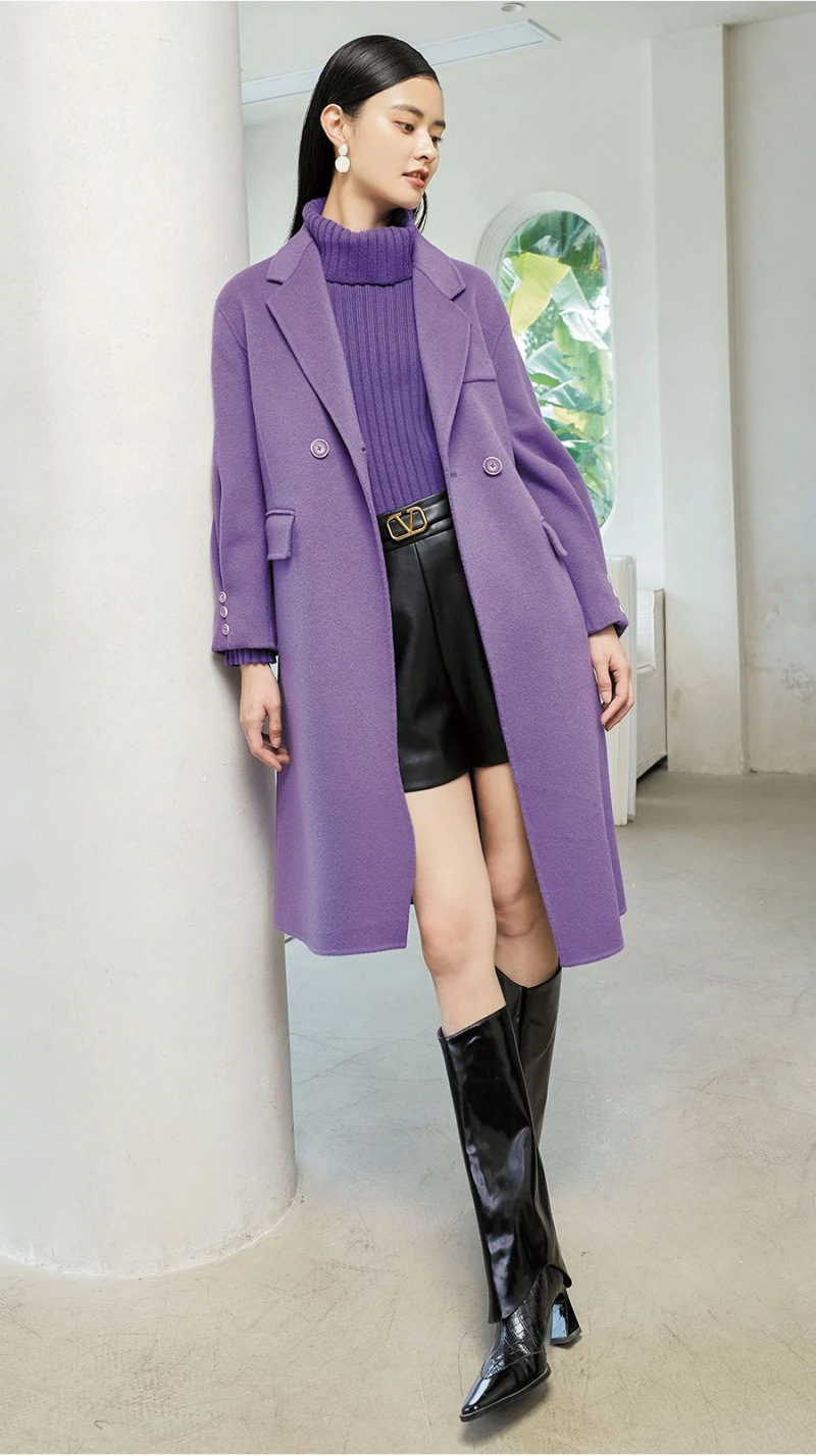 杭州商务通勤女装羽纱国际23冬羽绒服中长款羊毛大衣多种款式批发