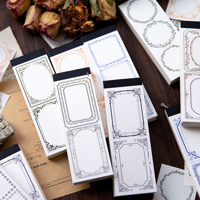 言己可撕便签本 莱茵湖畔系列 复古空白拼贴手帐卡片卡纸10款