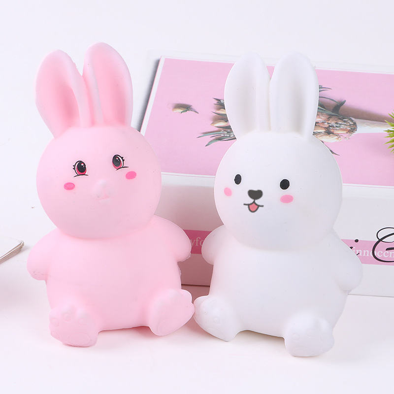 cross-border e-commerce hot selling cute rabbit flour ball tpr rabbit cute decompression pinch toy new exotic vent play