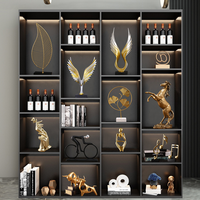 现代客厅酒柜装饰品轻奢高档红酒架电视柜玄关办公室书柜家居摆件