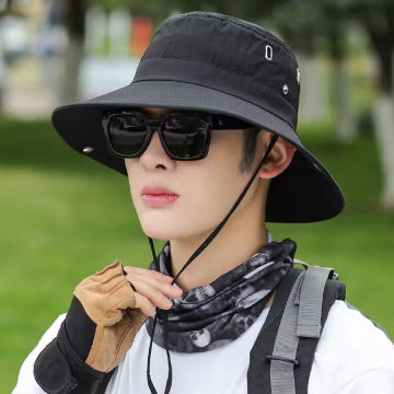 遮阳帽子男防水速干夏季渔夫帽户外登山钓鱼帽防紫外线太阳帽跨境