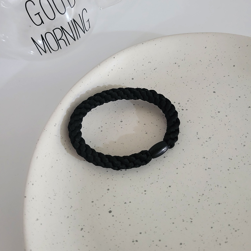 High Elastic Durable Rubber Band Women's Hairtie Woven Hair Band Korean Leather Band Women's Head Rope Internet Celebrity Thick Hair Rope Headdress