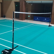 2023新款羽毛球网架标准网柱全铸铁可升降气排球移动式标准网架
