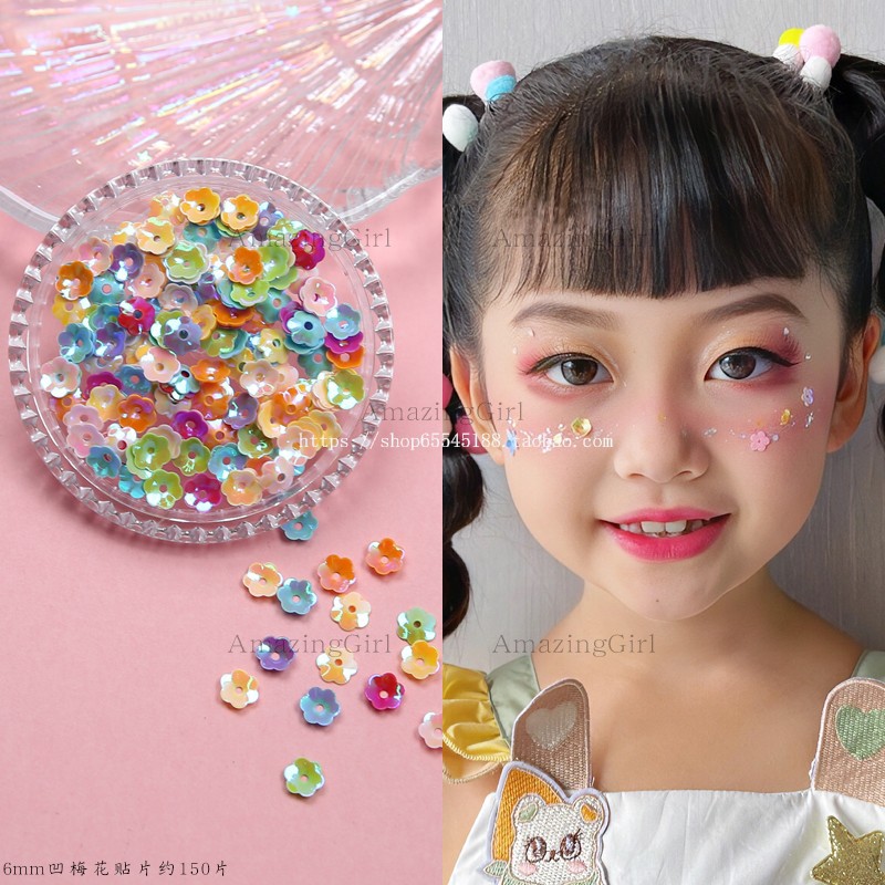 脸上贴饰品化妆钻贴脸儿童眼妆亮钻泪钻珍珠蝴蝶舞台妆演唱会脸贴