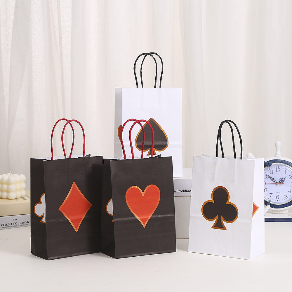 扑克派对礼品袋 手提商场购物袋 加厚礼品袋纸袋子 礼品店包装袋