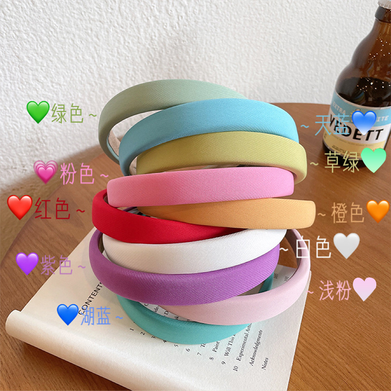 Mori Style Macaron Headband Girls High-End Western Style Not Tight Headband Female Candy Color Sponge Hair Accessories out Hair Hoop