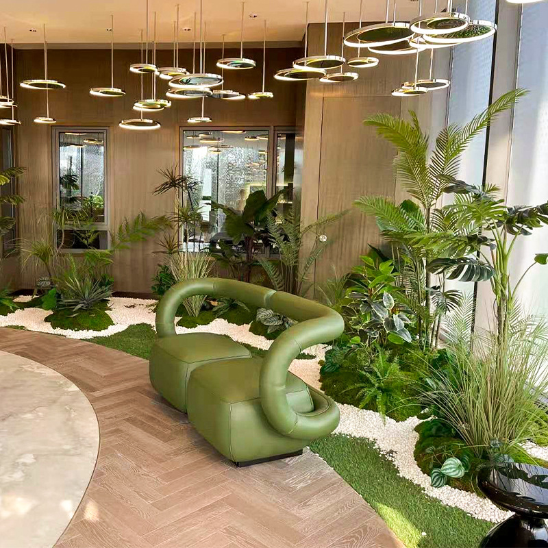 仿真绿植造景室内落地盆栽装饰微景观设计软装公司酒店餐厅摆件