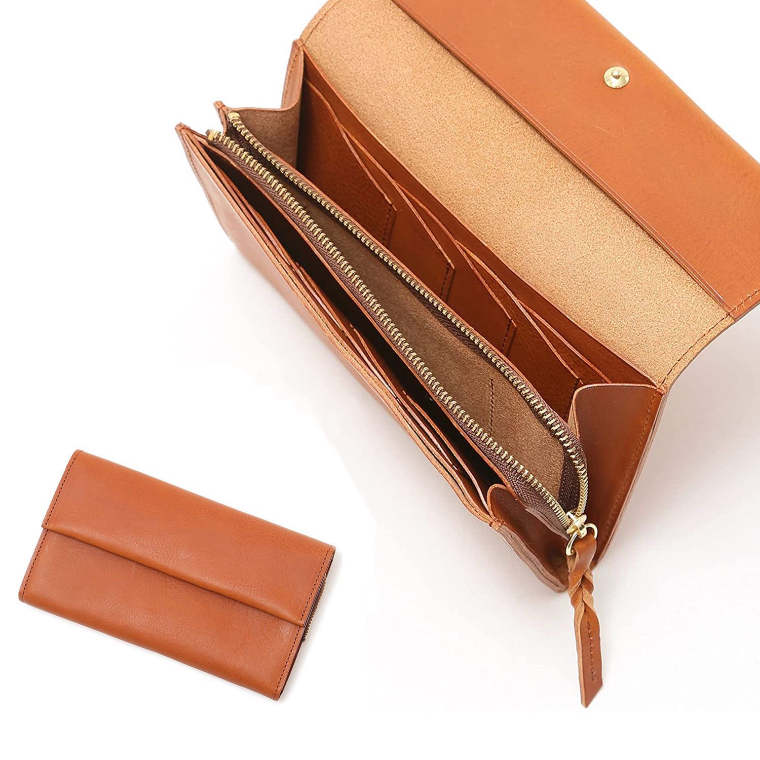 日本男女士长款手拿钱包 创意交叉卡位真皮钱夹 牛皮硬币長钱包