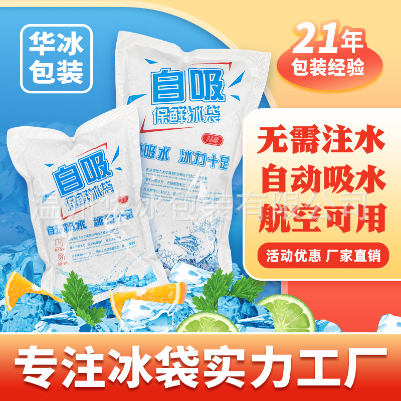 Self-Absorbent Ice Pack Wholesale Disposable No Water Injection Fresh-Keeping Refrigerated Express Dedicated Fresh Food Aviation Ice Pack