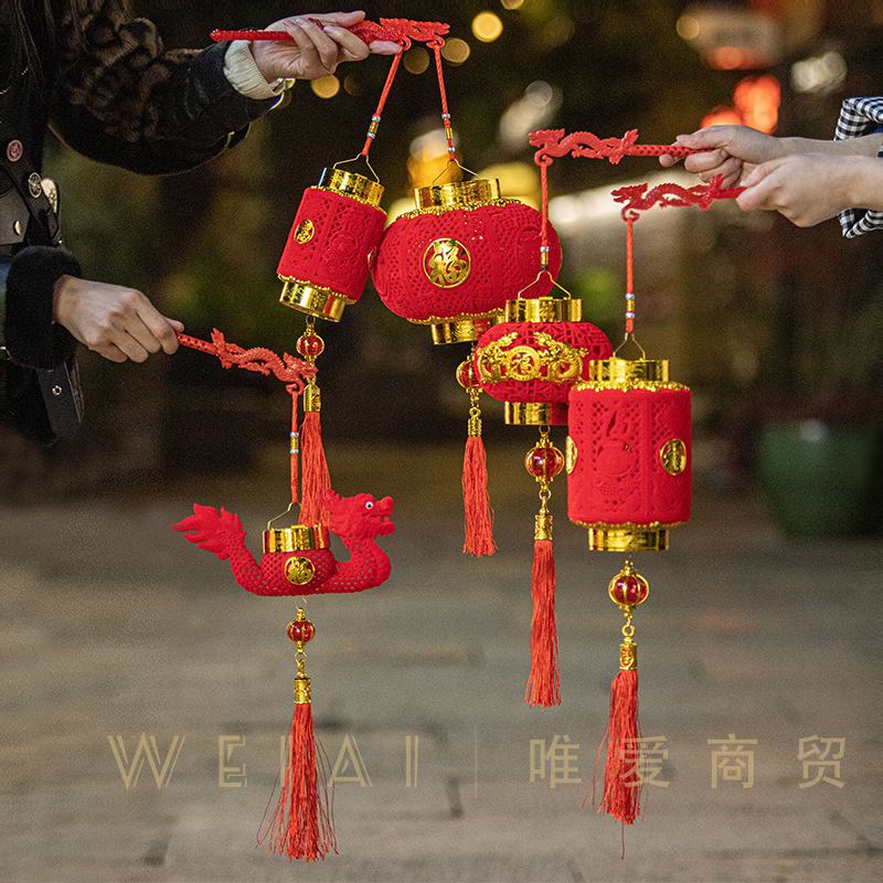 red new year lantern luminous portable lantern spring festival ancient style children‘s portable festive lantern lantern festival cartoon lantern