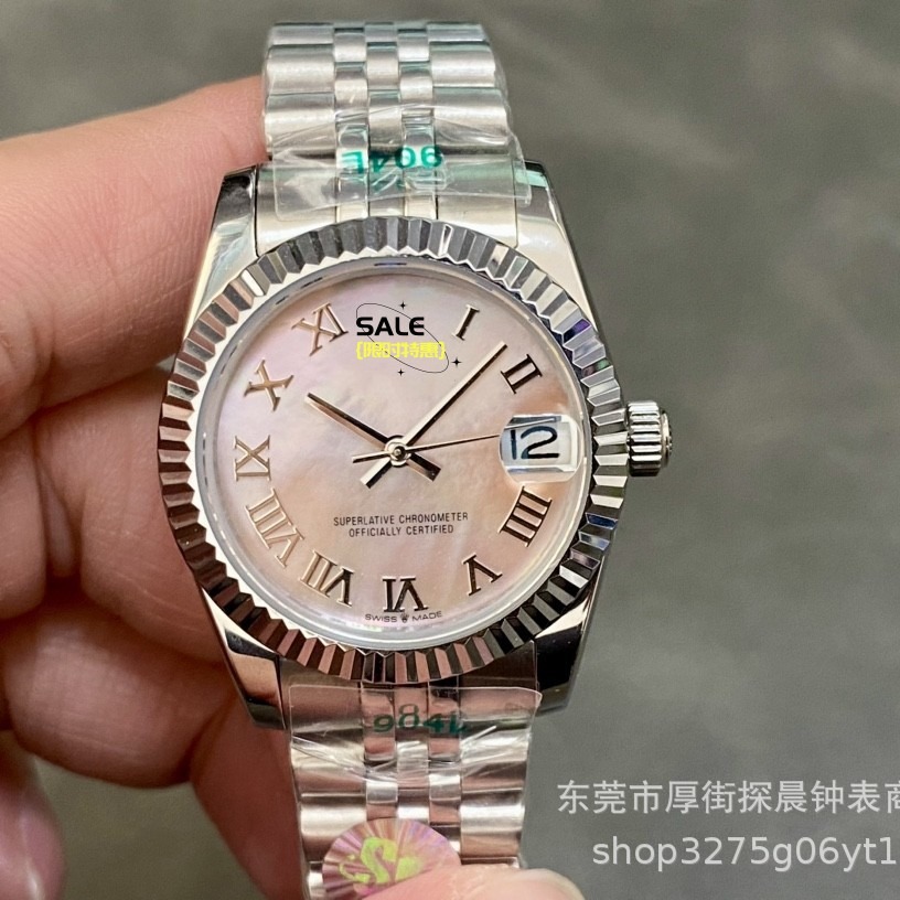 劳家跨境蚝式恒动日志31mm自动机械手表蓝宝石男女表夜光外贸货源