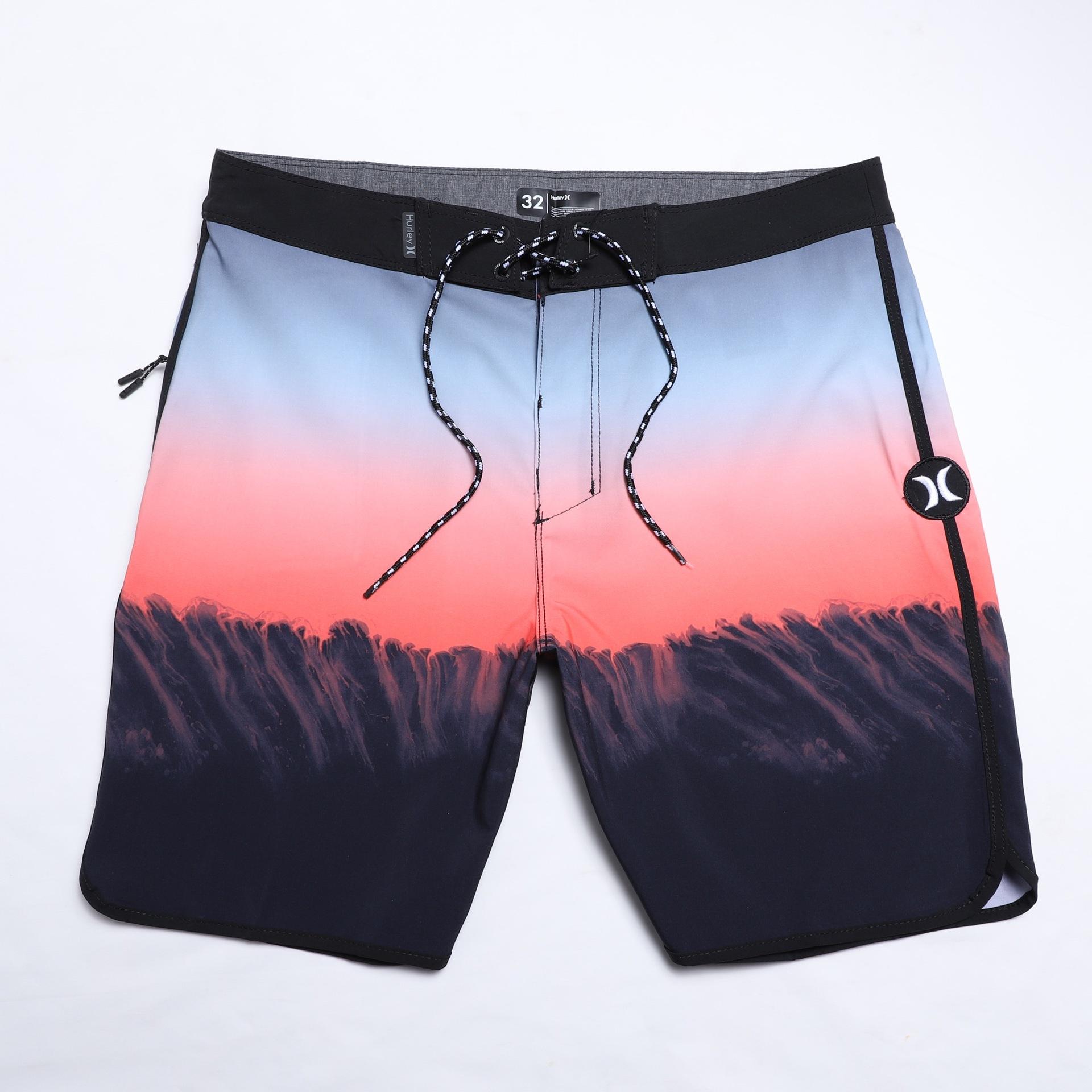 新款男式沙滩裤健身运动短裤 防水速干弹力冲浪短裤游泳裤外贸