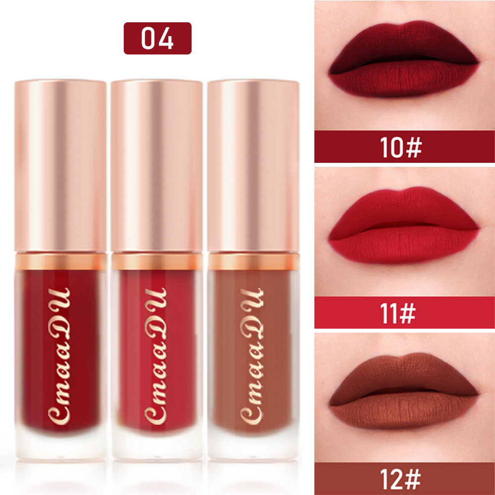 Pay Attention to View! Link Disclaimer-Foreign Trade Exclusive: Cmaadu 3 Pack Lipstick Matte Velvet Lip Gloss
