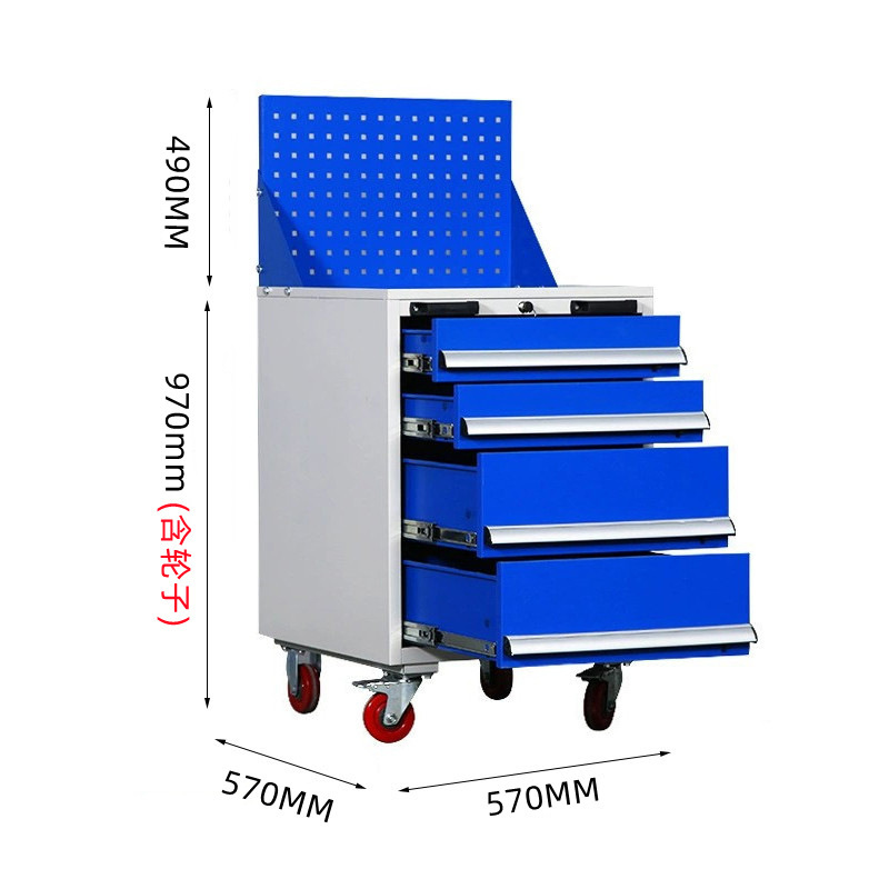 Heavy-Duty Tool Cabinet Thickened Mobile Storage Tool Car Construction Site Factory Workshop Hardware Knife Cabinet Iron Sheet Trolley