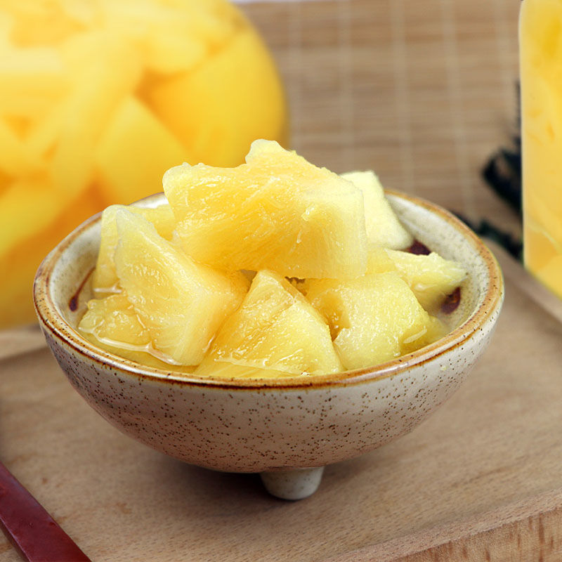 菠萝罐头4罐500新鲜脆甜香水菠萝水果捞凤梨水果罐头批发 一整箱