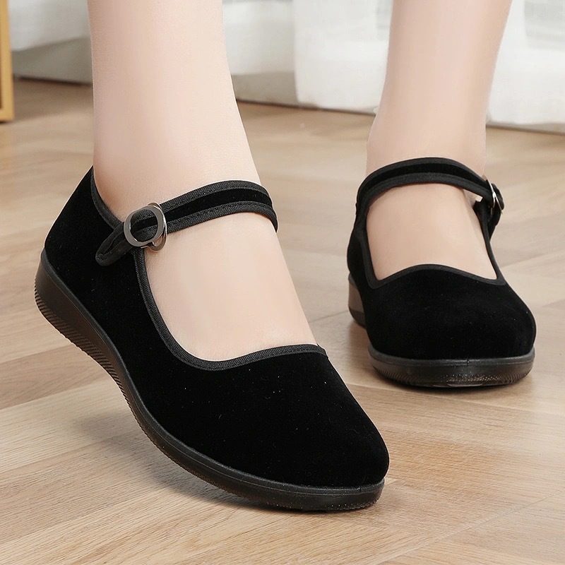Autumn Women's Shoes Wholesale Old Beijing Cloth Shoes Female Black Generation Middle-Aged Mom Shoes Hotel Work Shoes Cloth Shoes in Stock