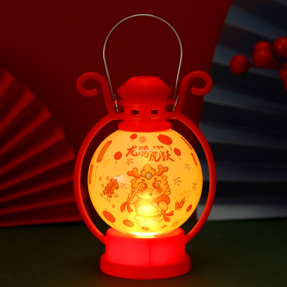 New Year Decorations Children's Portable Small Bell Pepper New Year Ornaments Lantern Festival Spring Festival 2024 Dress up Props Small Night Lamp