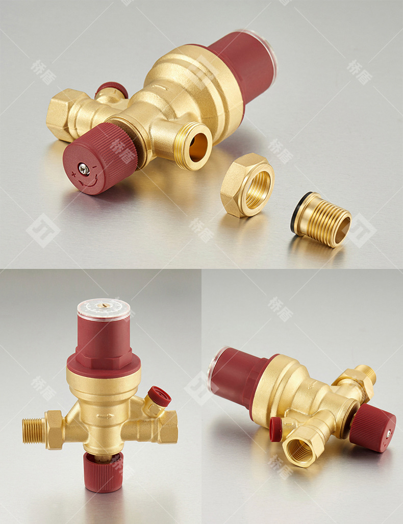 桥盾 黄铜自动补水阀 4分暖通系统补水阀 可视调压中央空调补水阀