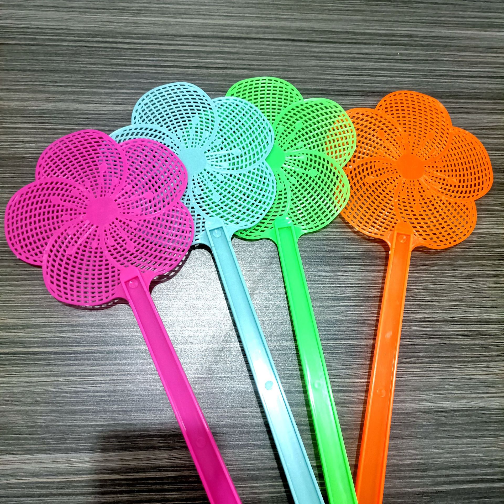 花朵苍蝇拍 塑料彩色梅花苍蝇拍 蝇拍子塑料苍蝇拍1元货源2元批发