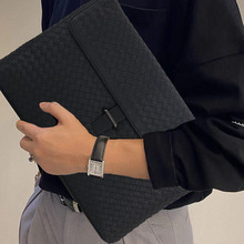 prius品牌2023春夏上新男士大尺寸手拿包编织夹包iPad包白牌跨境