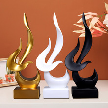 厂家直销简约现代创意火焰鸟工艺装饰礼品办公室客厅树脂摆件批发