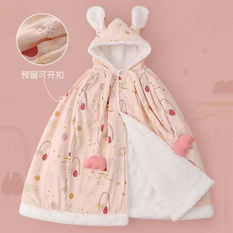 包邮婴儿斗篷秋冬外出挡风被加厚女公主宝宝披风儿童冬季出门防风