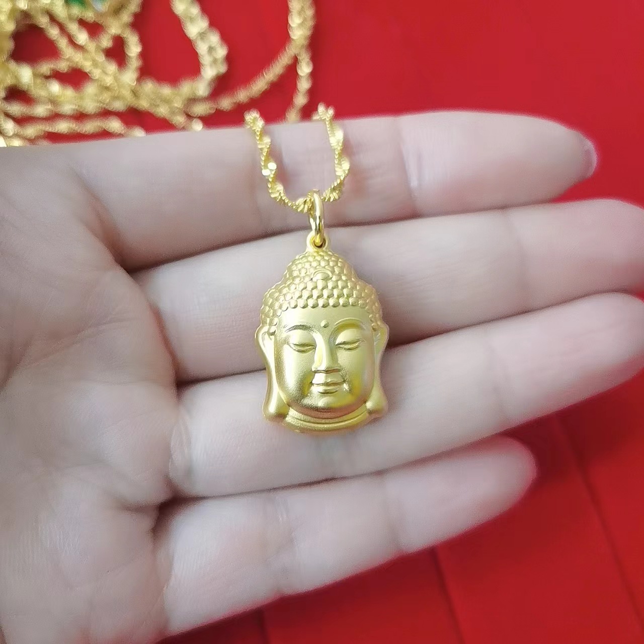 韩国钛金吊坠仿黄金项链女越南沙金锁骨链镀金吊坠项链厂家批发