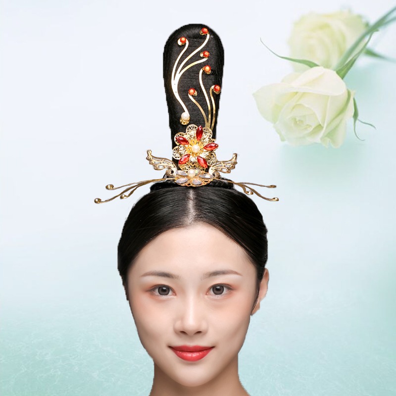 新款古风汉唐古典舞蹈头饰敦煌飞天舞民族舞演出服美人关敦煌头饰