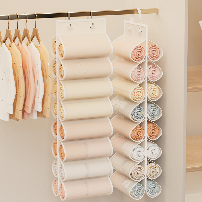 衣服收纳挂袋衣柜衣物裤子悬挂式分隔袋家用分层布艺储物整理袋