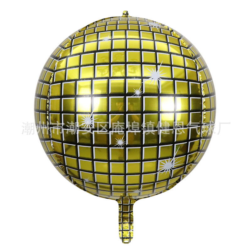 Cross-Border 22-Inch Laser Color Disco 4d Aluminum Balloon Party Bar Nightclub Atmosphere Layout Balloon Wholesale