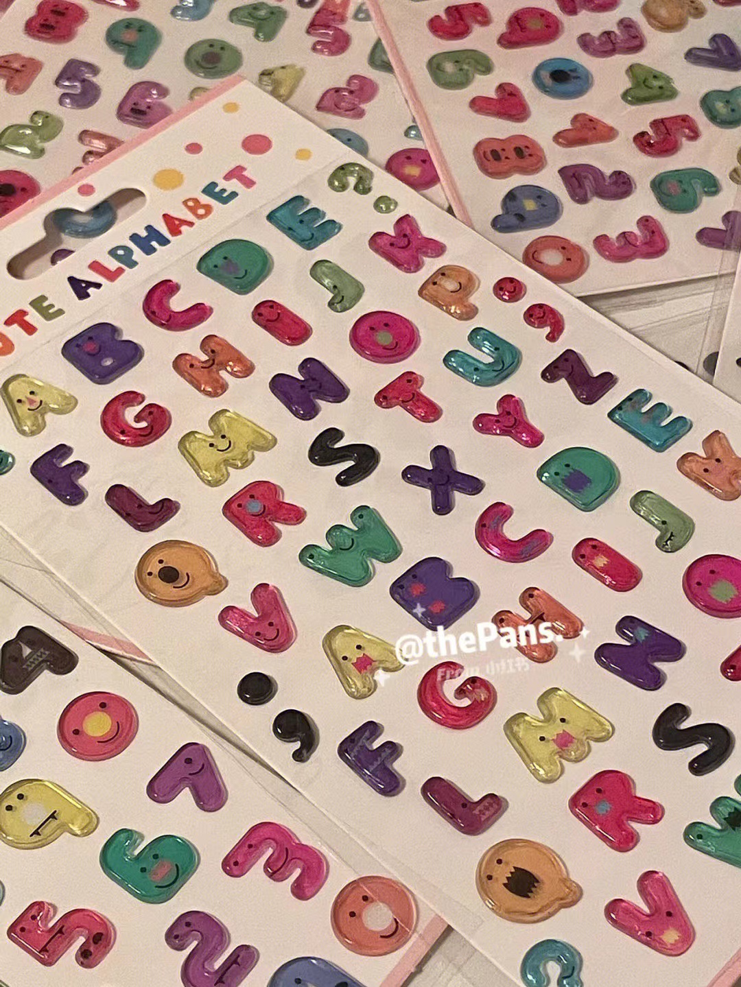 果冻英文字母数字贴纸立体3d滴胶水晶透明手账贴画diy手机壳装饰