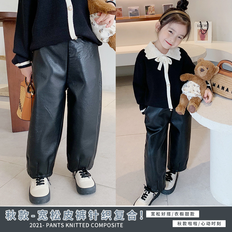 女孩pu皮衣