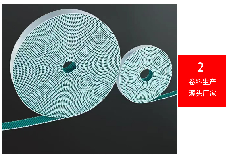 PU white polyurethane synchronous industrial belt with steel wire, featuring single-sided or double-sided teeth, and an open-tooth design