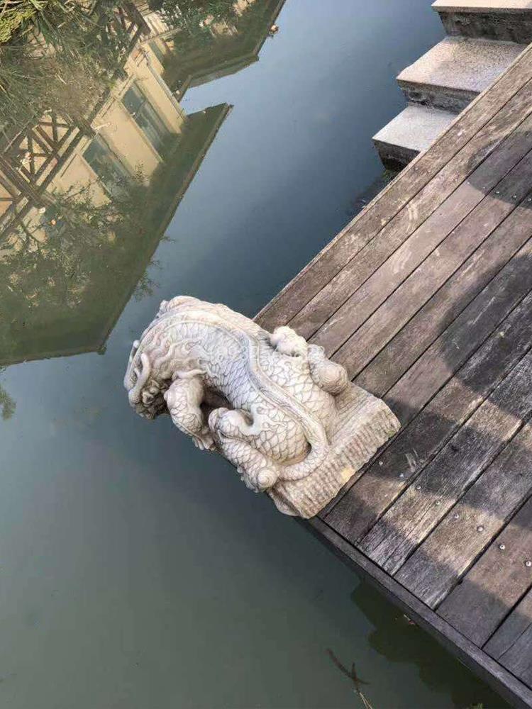 汉白玉仿古吸水兽风水石雕庭院广场茶室池塘会所酒店摆件