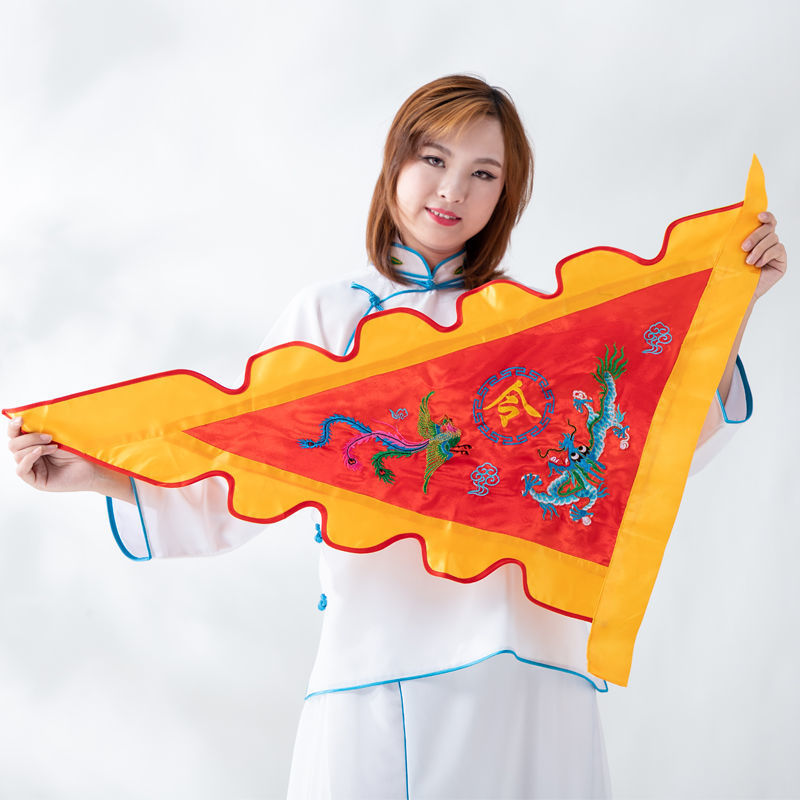 龙凤旗双面刺绣三角旗龙旗凤旗龙凤令旗五色旗庙用旗五方彩旗五营