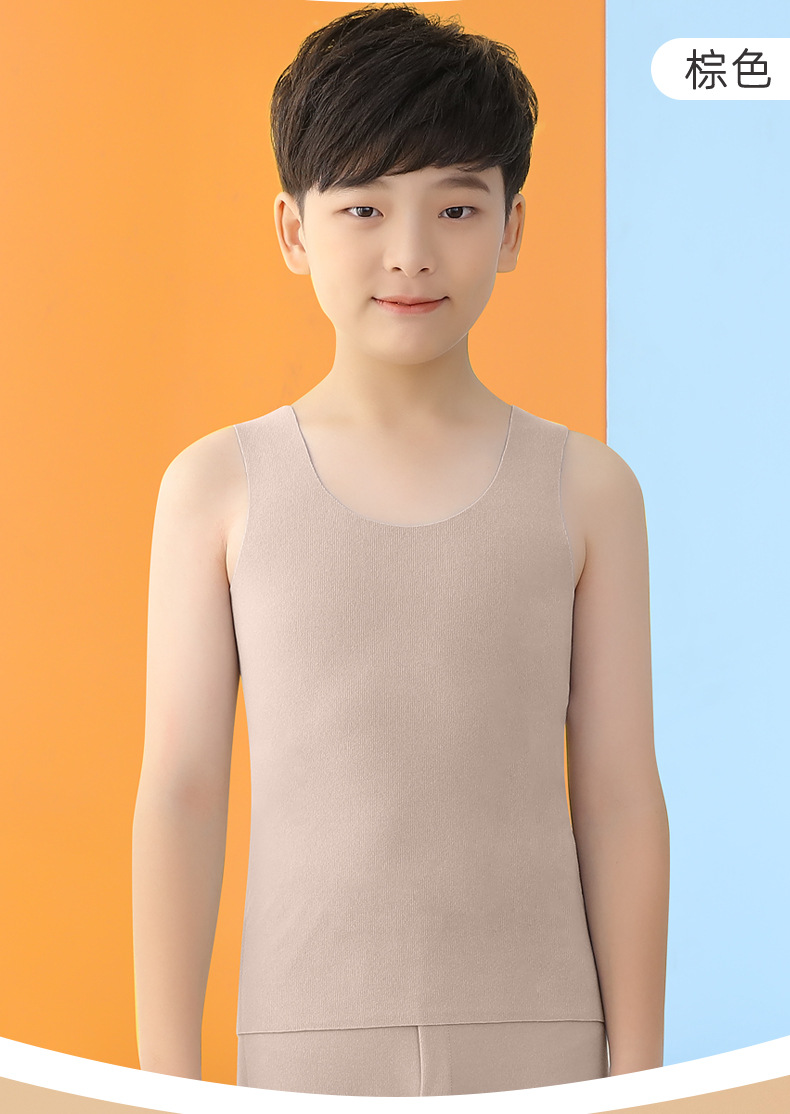 儿童马甲男童小背心内穿女童保暖无痕内衣女孩春秋季秋款童装