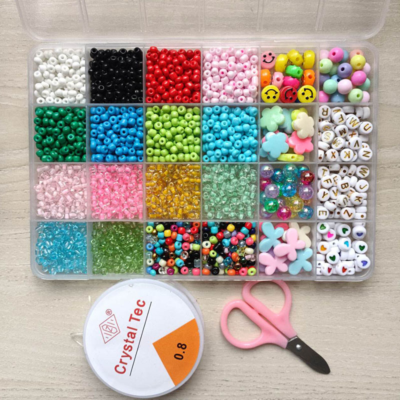 Amazon Hot Sale 24 Colors Color Bead Micro Glass Bead DIY Necklace Bracelet Accessories Glass Beads Ornament Wholesale