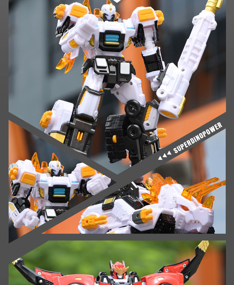 新款迷你特工队超级恐龙力量特别篇七炫战龙王超变形玩具合体机甲