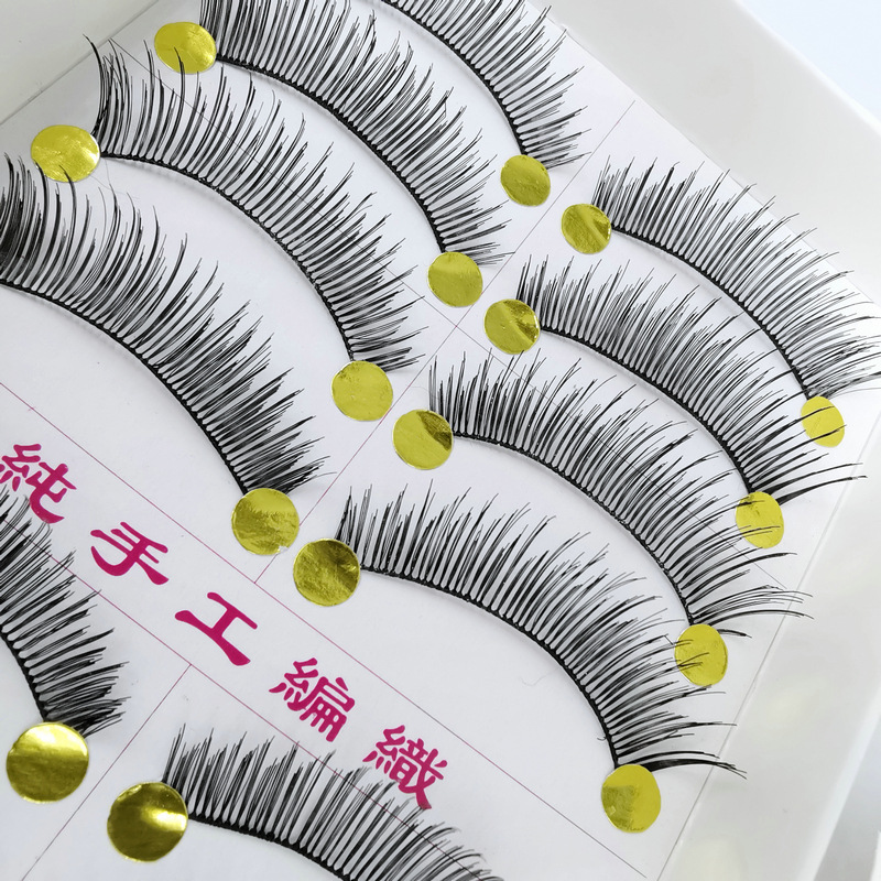 Taiwan Handmade False Eyelashes Eye Tail Pull Long Cotton Thread Stem Eyelash 056