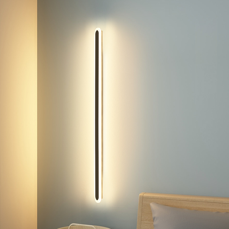 Long LED Wall Lamp Living Room Bedroom Bedside Lamp Minimalistic Modern Line Aisle Balcony Creative Wall Lamp