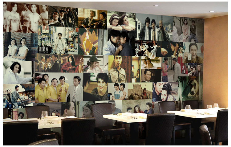 香港怀旧经典电影明星海报壁纸ktv酒吧小吃店墙纸张国荣周星驰