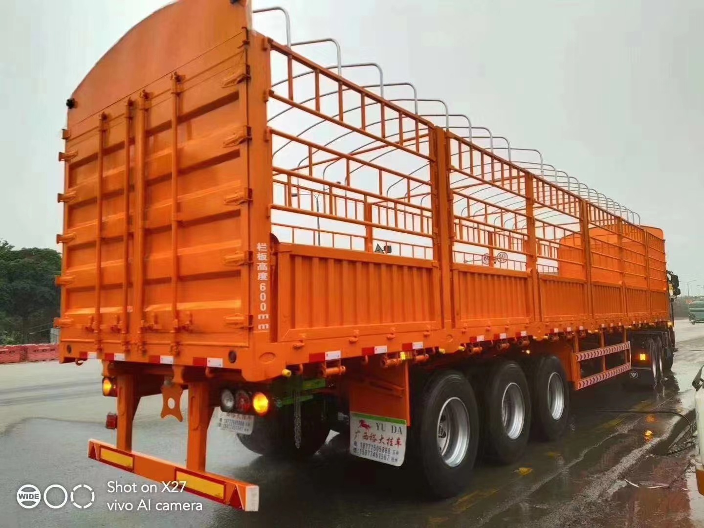 购销二手轻体13米高栏半挂车 13米60半挂车价格 出口平板半挂车