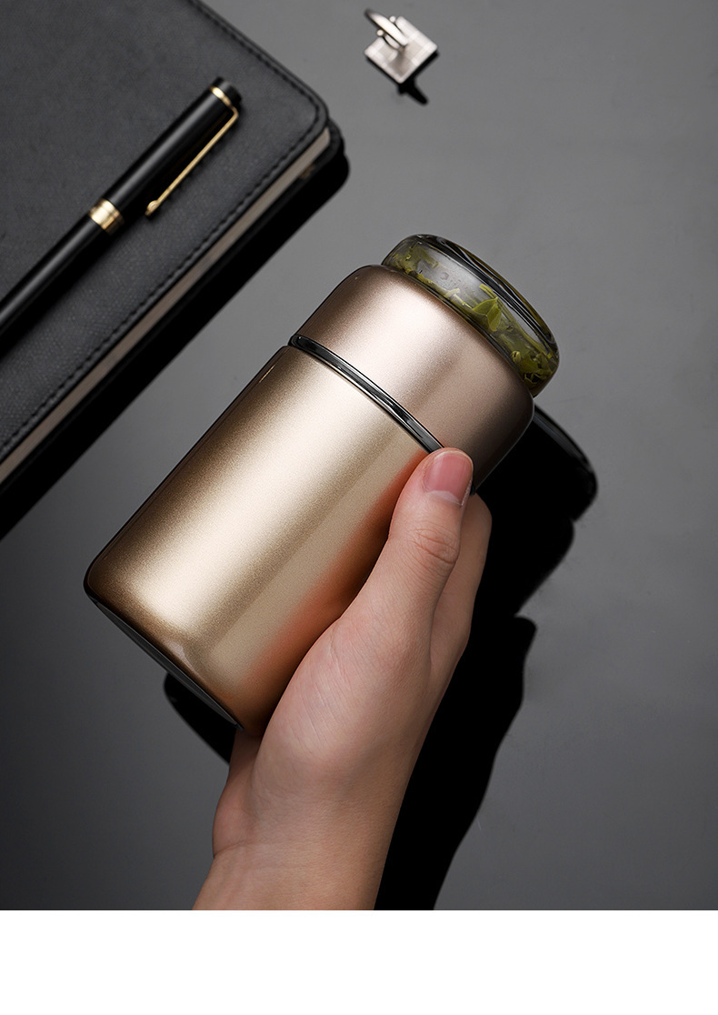 茶水分离银杯999纯银内胆保温杯男女便携迷你泡茶杯水杯旅行新品