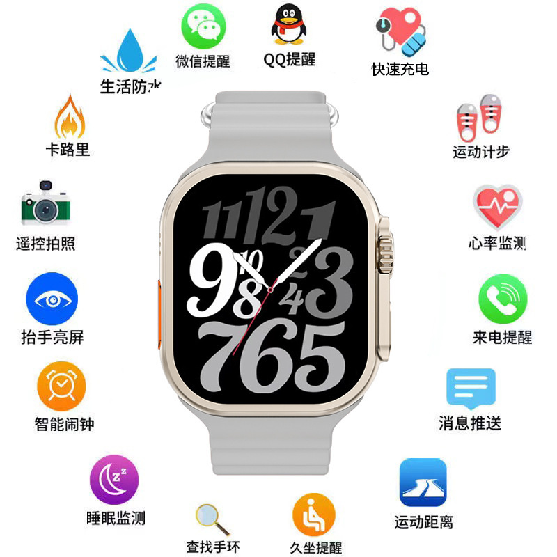 S8 Ultramax2.08 Large Screen Smart Watch Real Screw Real Buckle Bluetooth Calling NFC Payment