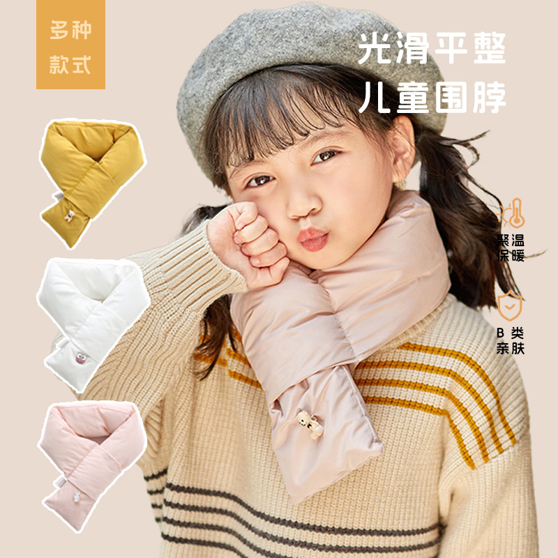 korean style winter cartoon down children‘s warm scarf cute child scarf for boys and girls bandana wholesale