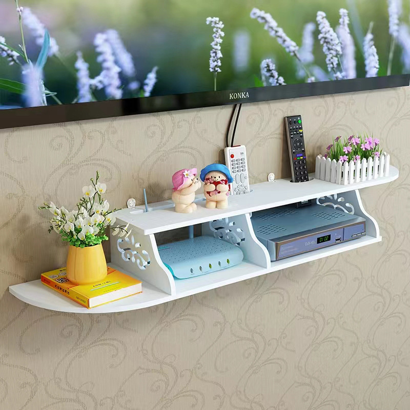 Living Room Router Storage Box Wholesale Wall-Mounted Bracket Shielding Box Punch-Free Wall TV Set-Top Box Rack