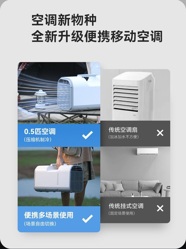 德国霏斯特户外便携移动空调帐篷车载露营智能免安装静音非空调扇