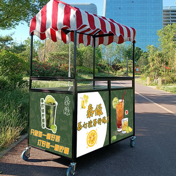 摆摊小推车可折叠冰粉手推地摊车烤肠移动摊位夜市商用流动小吃车